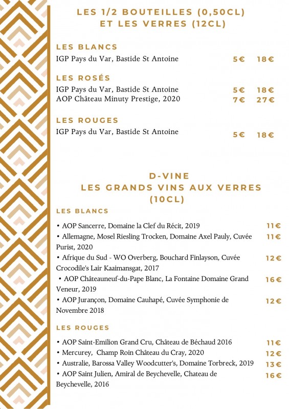 Carte des vins
